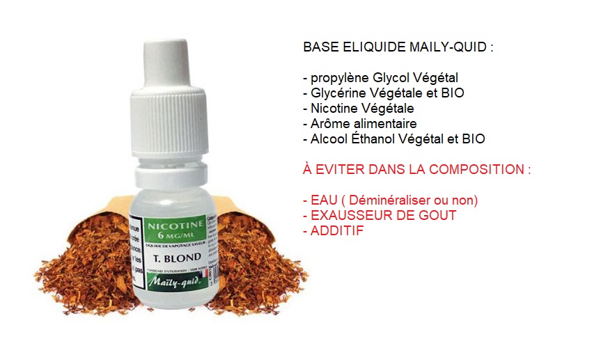 Composition d'un e-liquide pour cigarette électronique